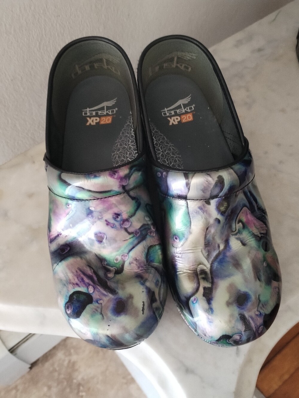 Dansko Women's Holographic Iridescent Slip-On Clogs in Multi-Color - Picture 3 of 6